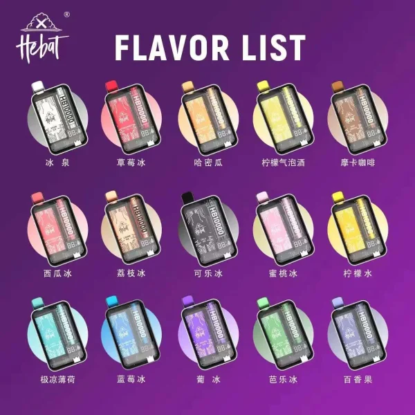 HEBAT 喜貝 10000 口一次性電子煙,展現 15ML 大容量煙油與圓潤手感,5% 尼古丁台灣現貨快速出貨。